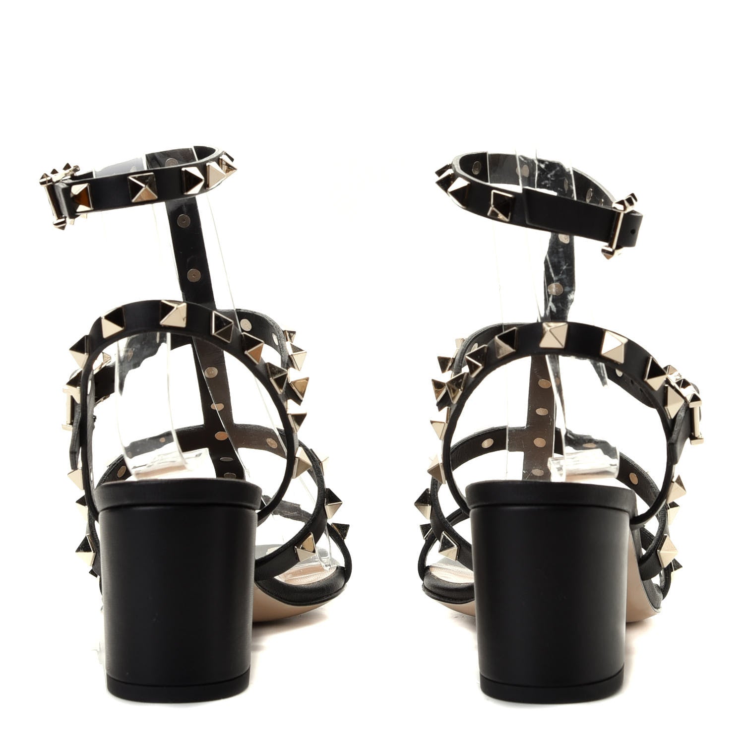 Valentino Garavani Calfskin Rockstud 60mm City Sandals 35.5 Black 4 of 6
