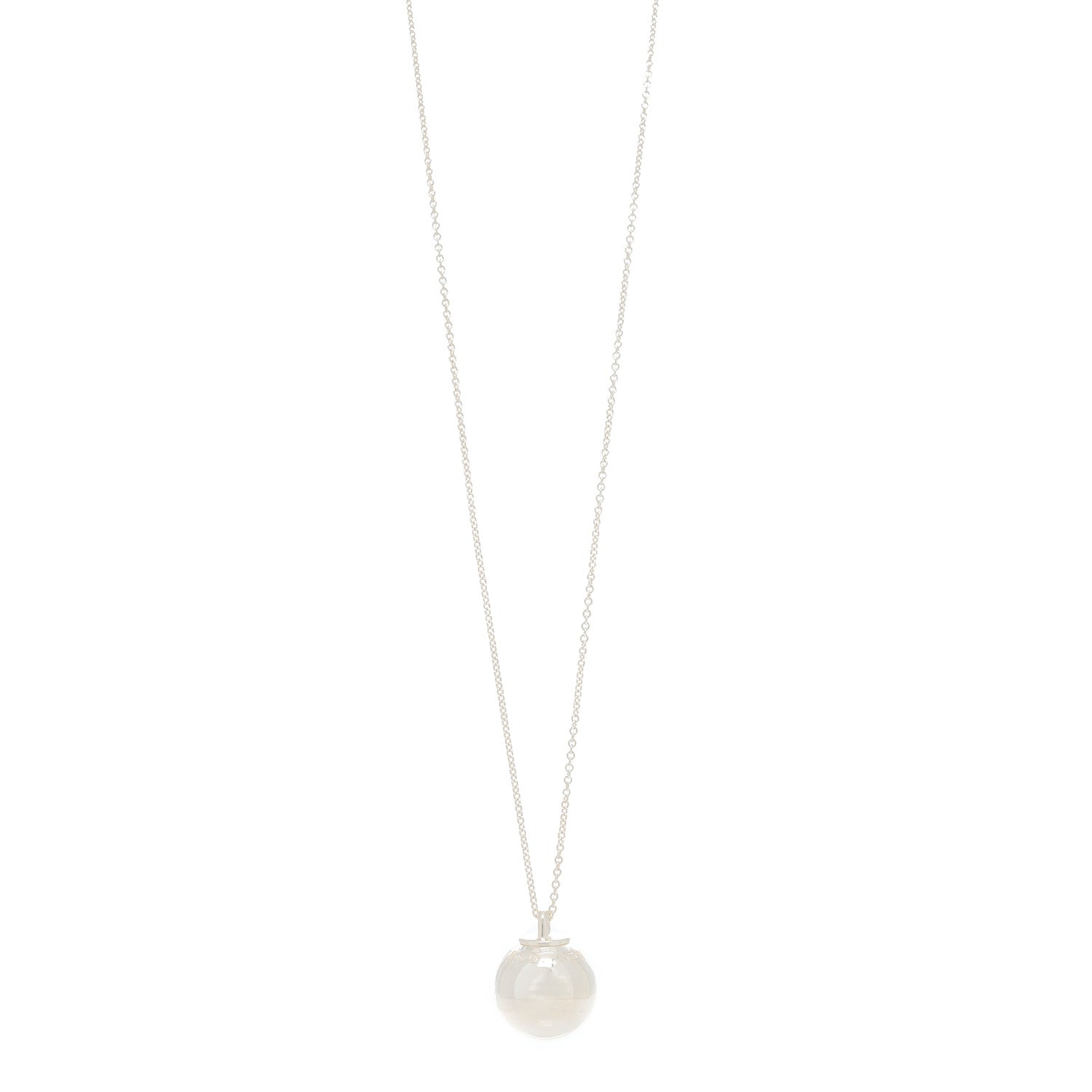 Tiffany Sterling Silver 19mm HardWear Ball Pendant Necklace 1 of 5