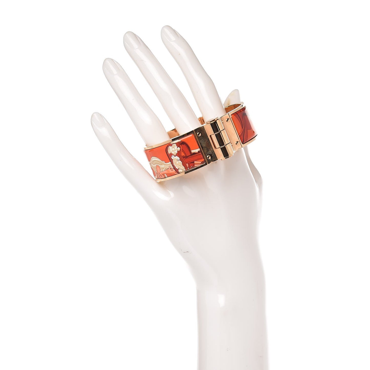 Enamel Printed Wide Brides De Gala Hinged Bracelet M