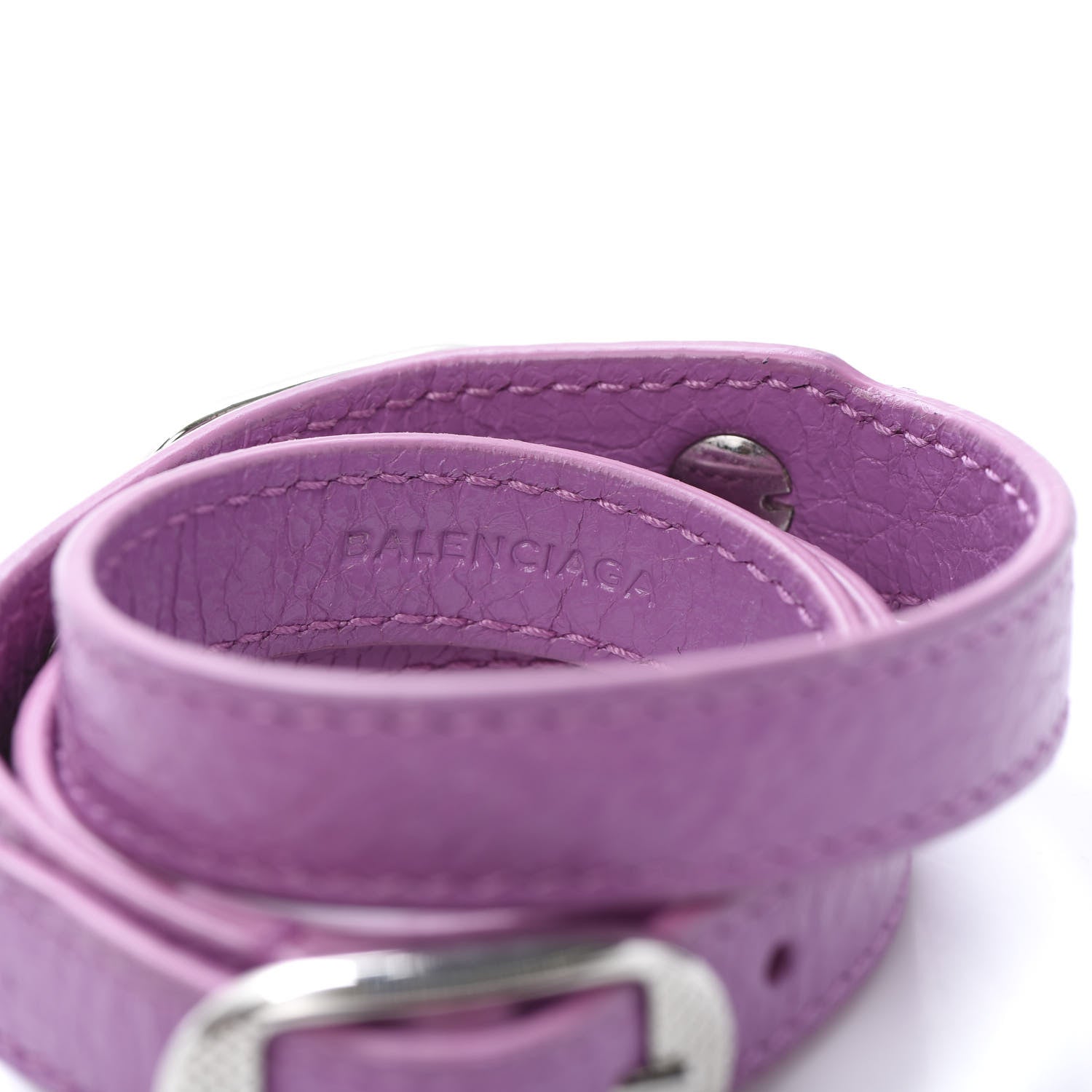 Balenciaga Agneau Giant 12 Silver Hardware Triple Tour Bracelet S Rose Berlingot 4 of 7