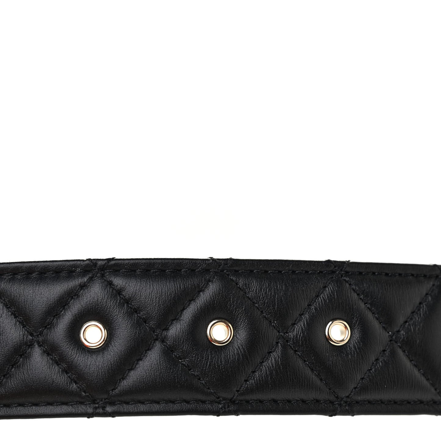 Calfskin Quilted CC Chain Belt 75 Black