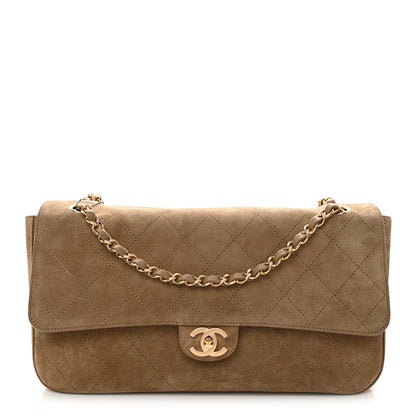 Chanel Suede Calfskin Small Souplissimo Maxi Flap Dark Beige 1 of 11