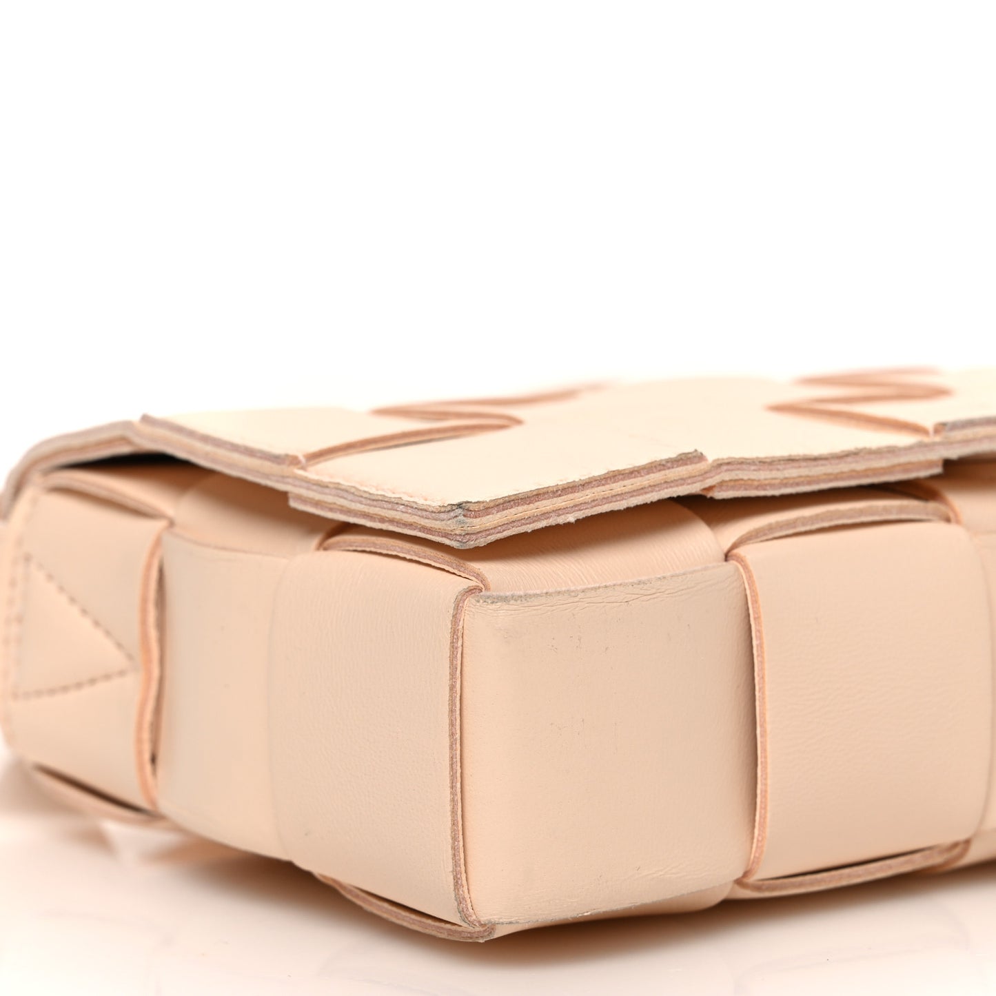 Lambskin Maxi Intrecciato Small Cassette Crossbody Bag Melon Washed