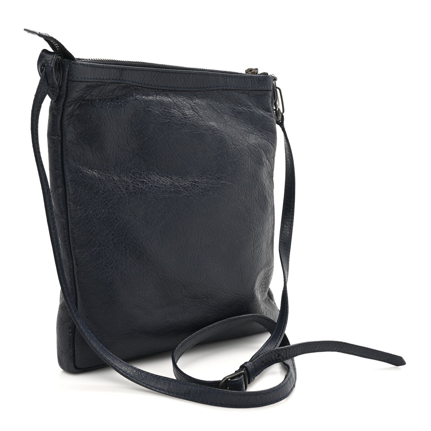 Balenciaga Agneau Classic Hardware Flat Crossbody Bleu Obscur 12 of 37