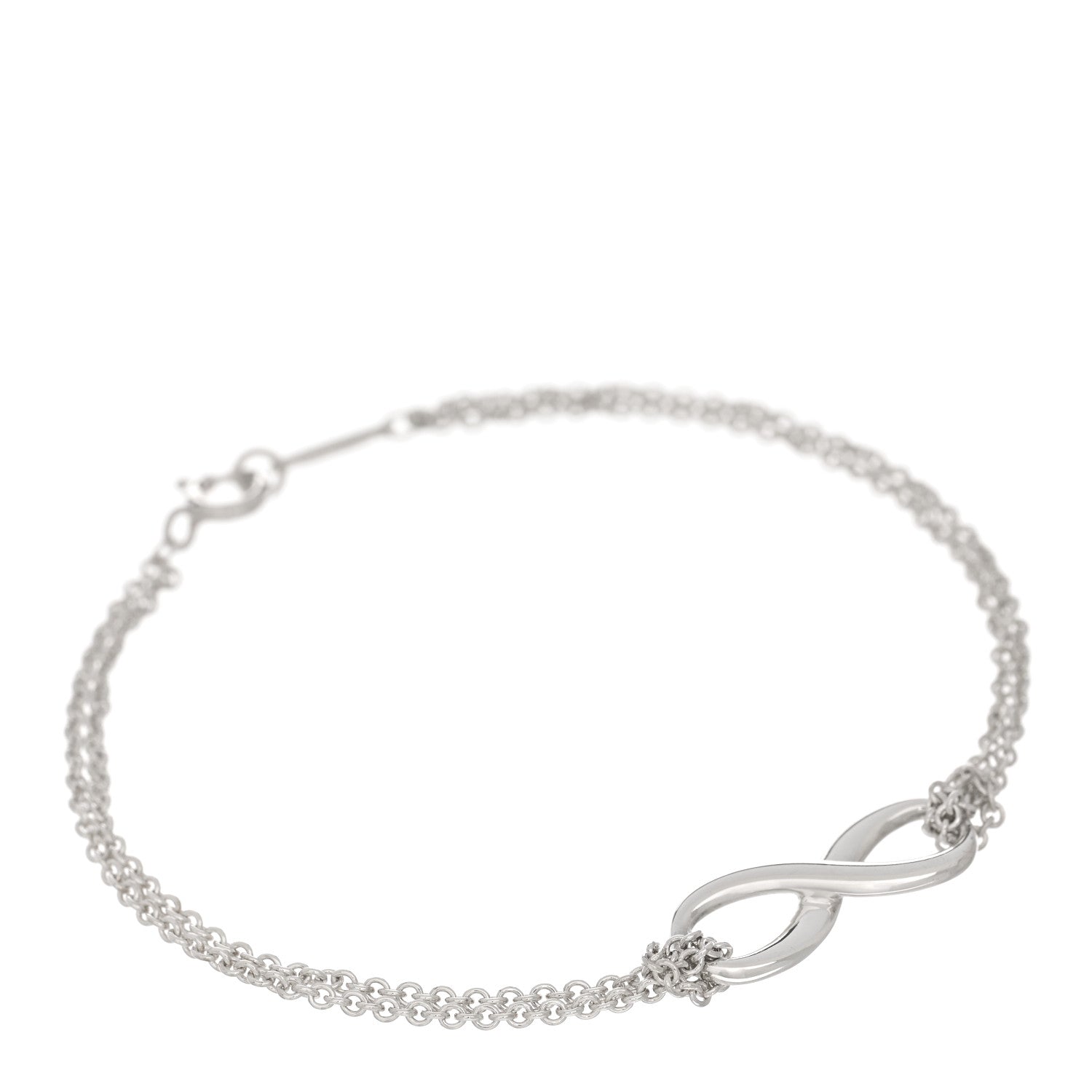Tiffany Sterling Silver Infinity Double Chain Bracelet 1 of 4