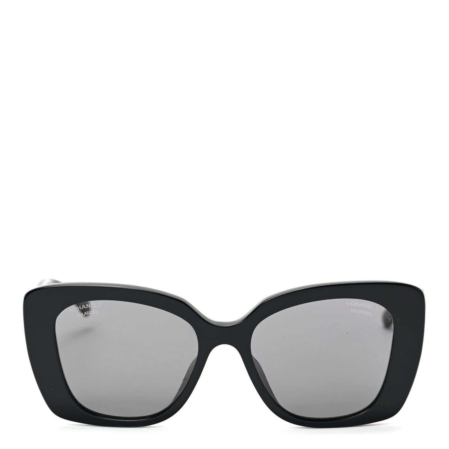 Acetate Strass Polarized Square Sunglasses 5422-B-A Black