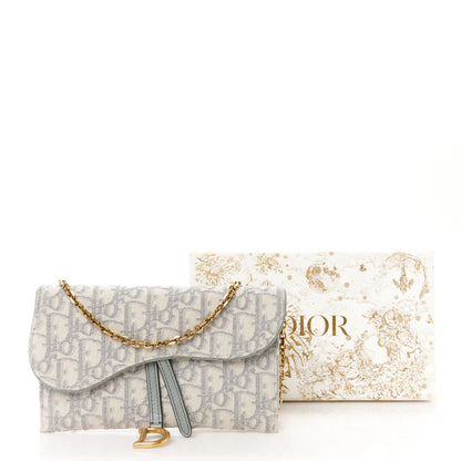 Christian Dior Oblique Saddle Chain Long Wallet Grey 11 of 11