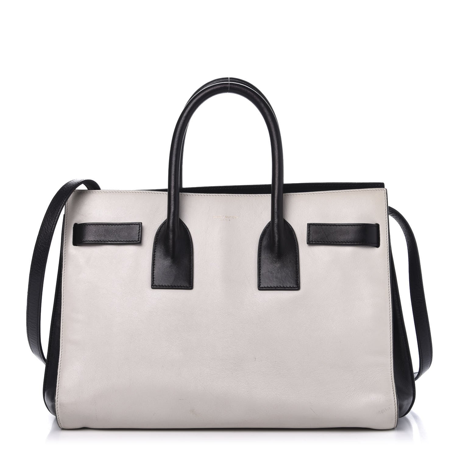 Saint Laurent Calfskin Small Sac De Jour White Black 1 of 18