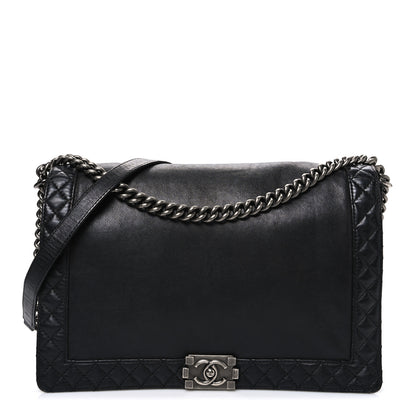 Chanel Calfskin Large Boy Reverso Flap Black 1 of 10