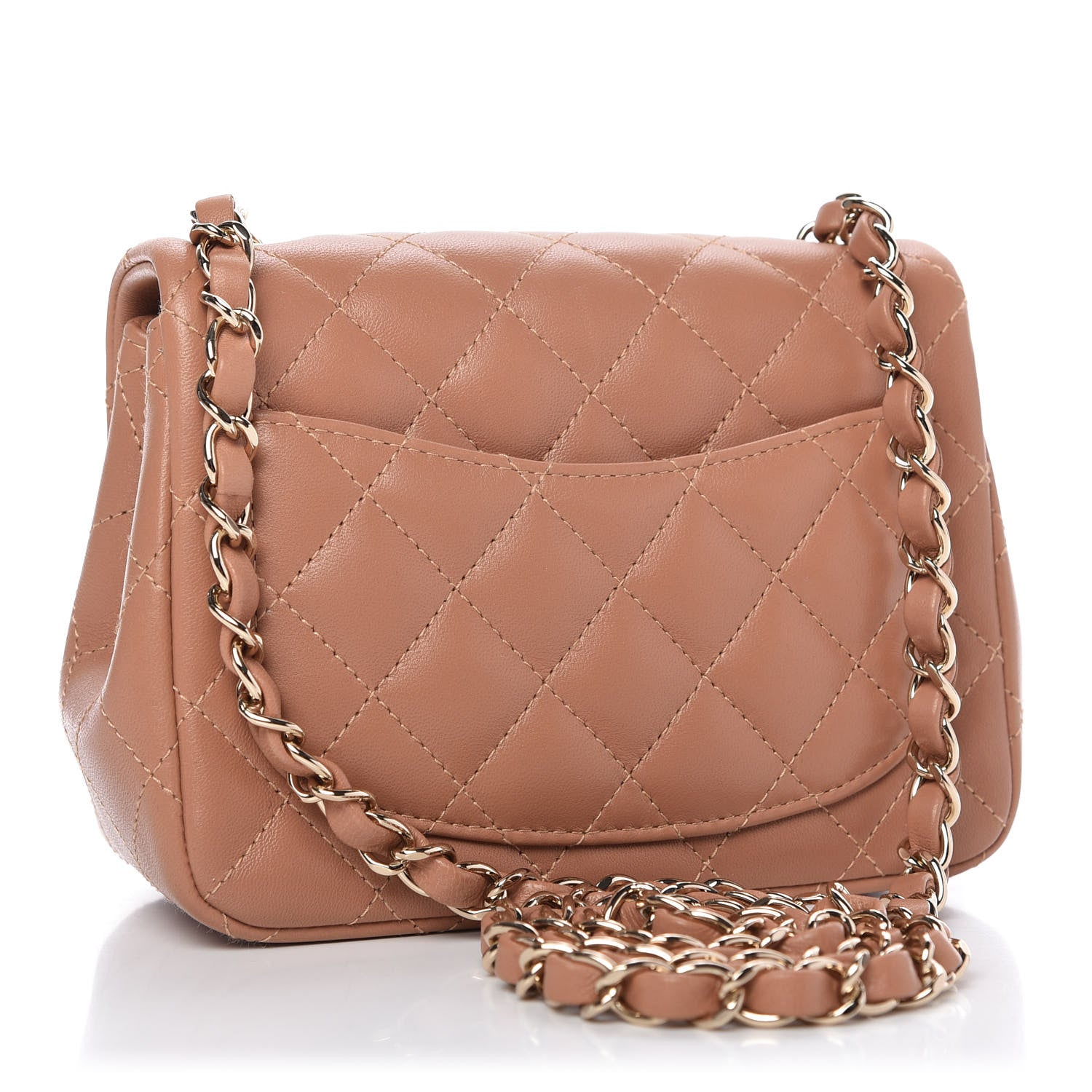 Chanel Lambskin Quilted Mini Square Flap Brown 3 of 10