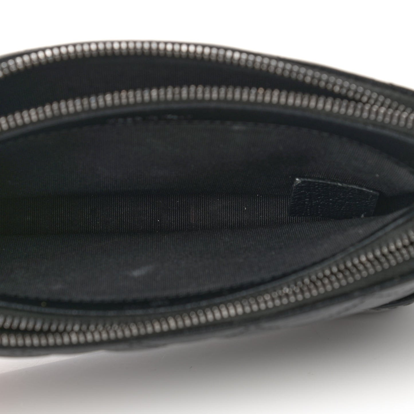 Patent Goatskin Quilted Small Gabrielle Clutch Black
