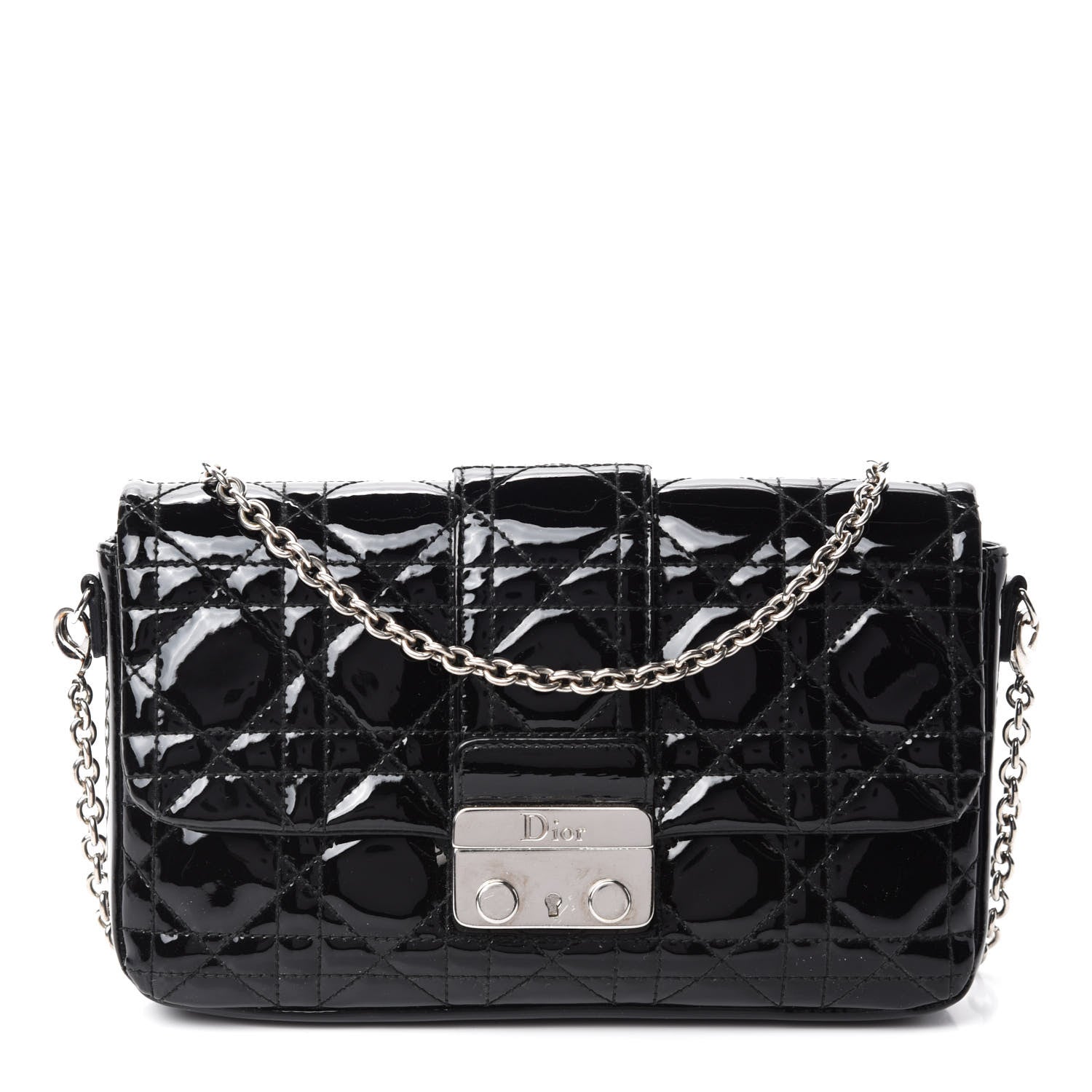 Christian Dior Patent Cannage New Lock Pouch Black 1 of 10