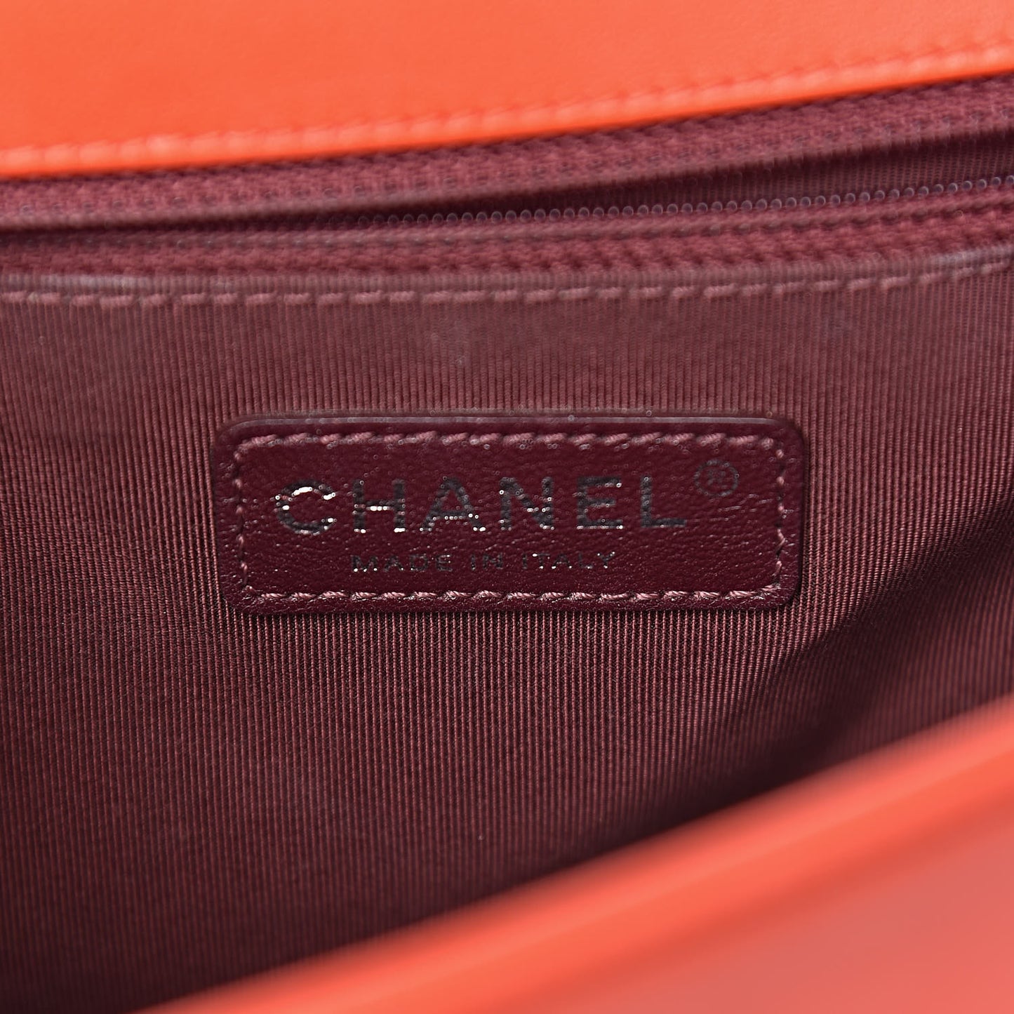 Wrinkled Lambskin Chevron Quilted New Medium Boy Flap Orange