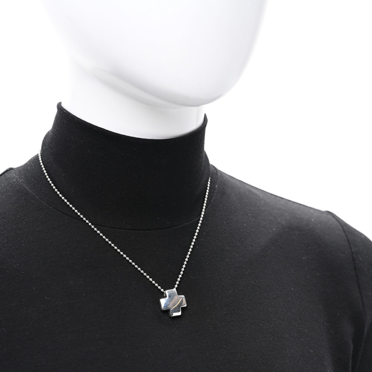 Sterling Silver Square Cross Pendant Necklace