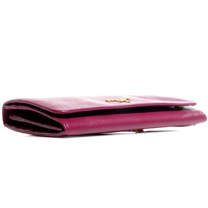 Prada Saffiano Metal Continental Flap Wallet Ametista 4 of 10