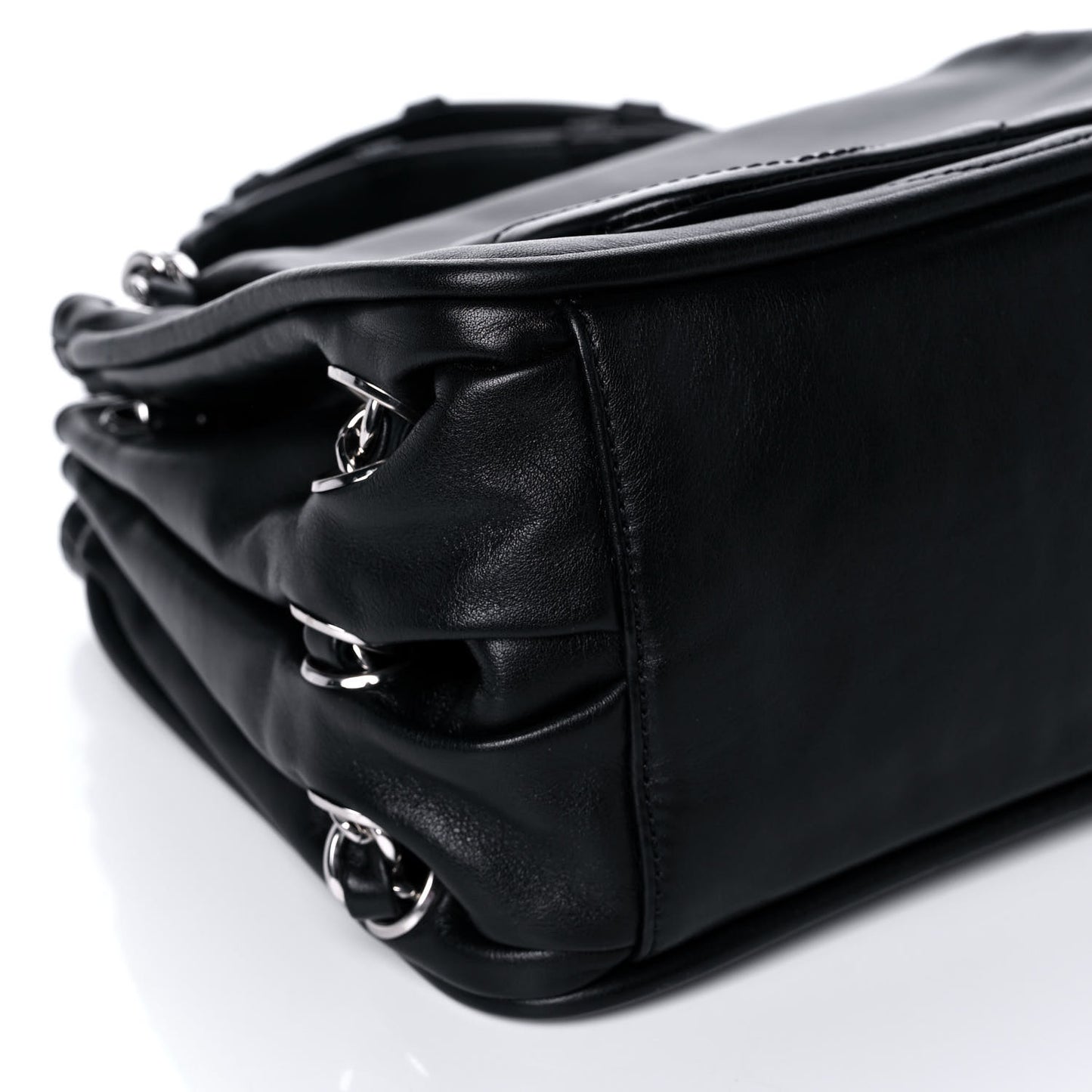 Calfskin CC Accordion Flap Black