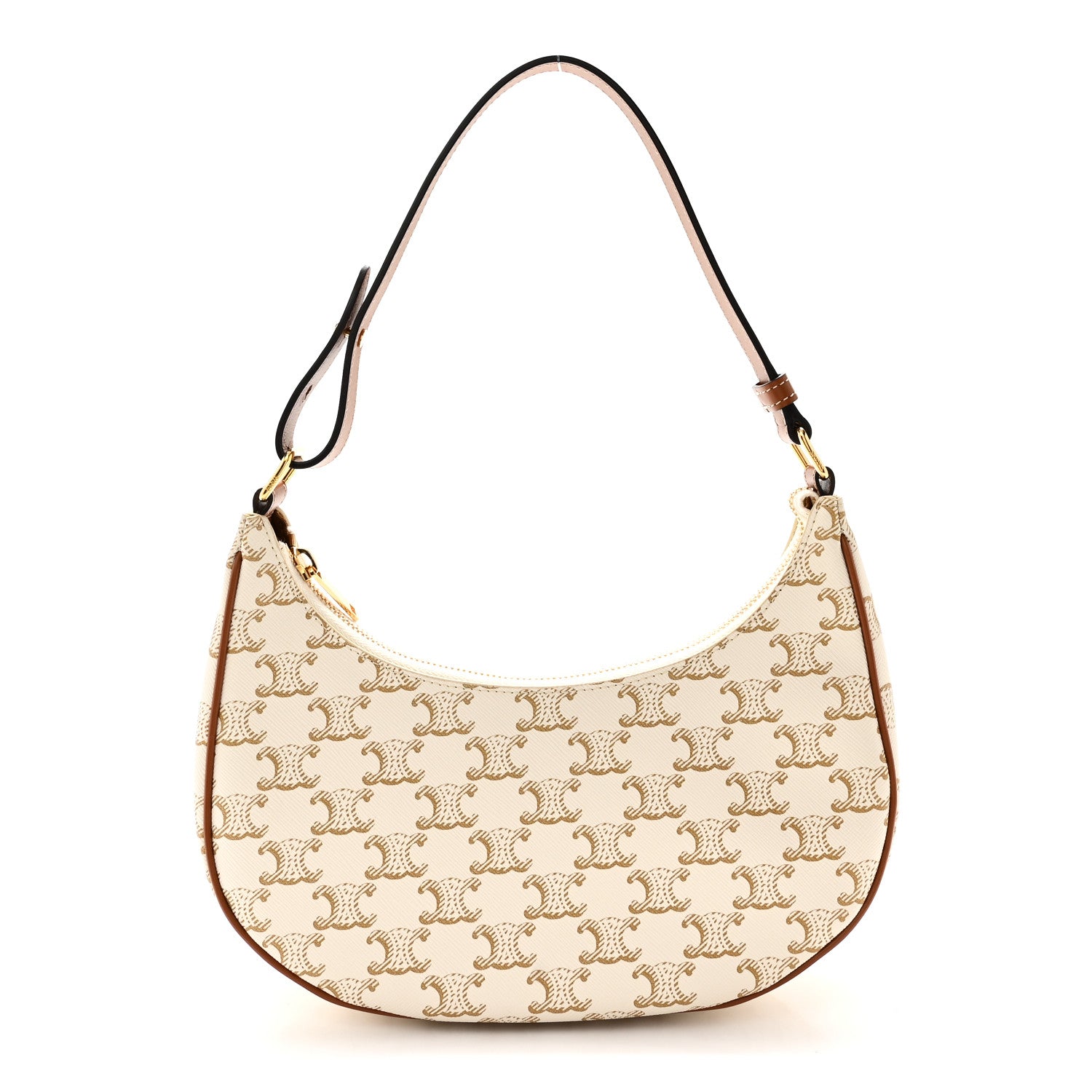 Celine Canvas Calfskin Ava Triomphe Shoulder Bag White 1 of 10