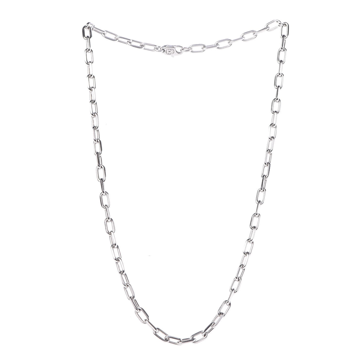 Cartier 18K White Gold 5mm Spartacus Chain Necklace 3 of 5