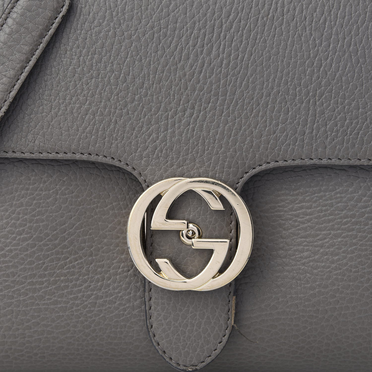 Gucci Dollar Calfskin Interlocking G Top Handle Shoulder Bag Loess 8 of 8