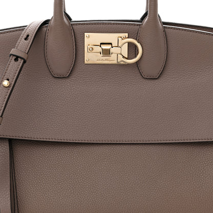 Salvatore Ferragamo Calfskin Studio Bag Caraway Seed 7 of 13