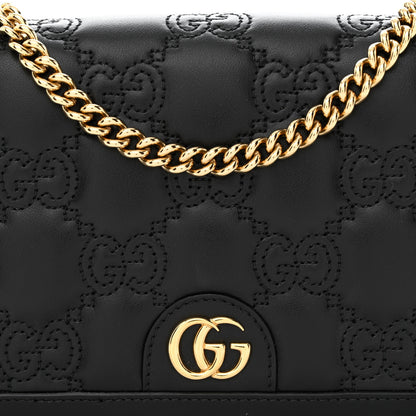 Gucci Calfskin GG Matelasse Chain Wallet Black 7 of 12