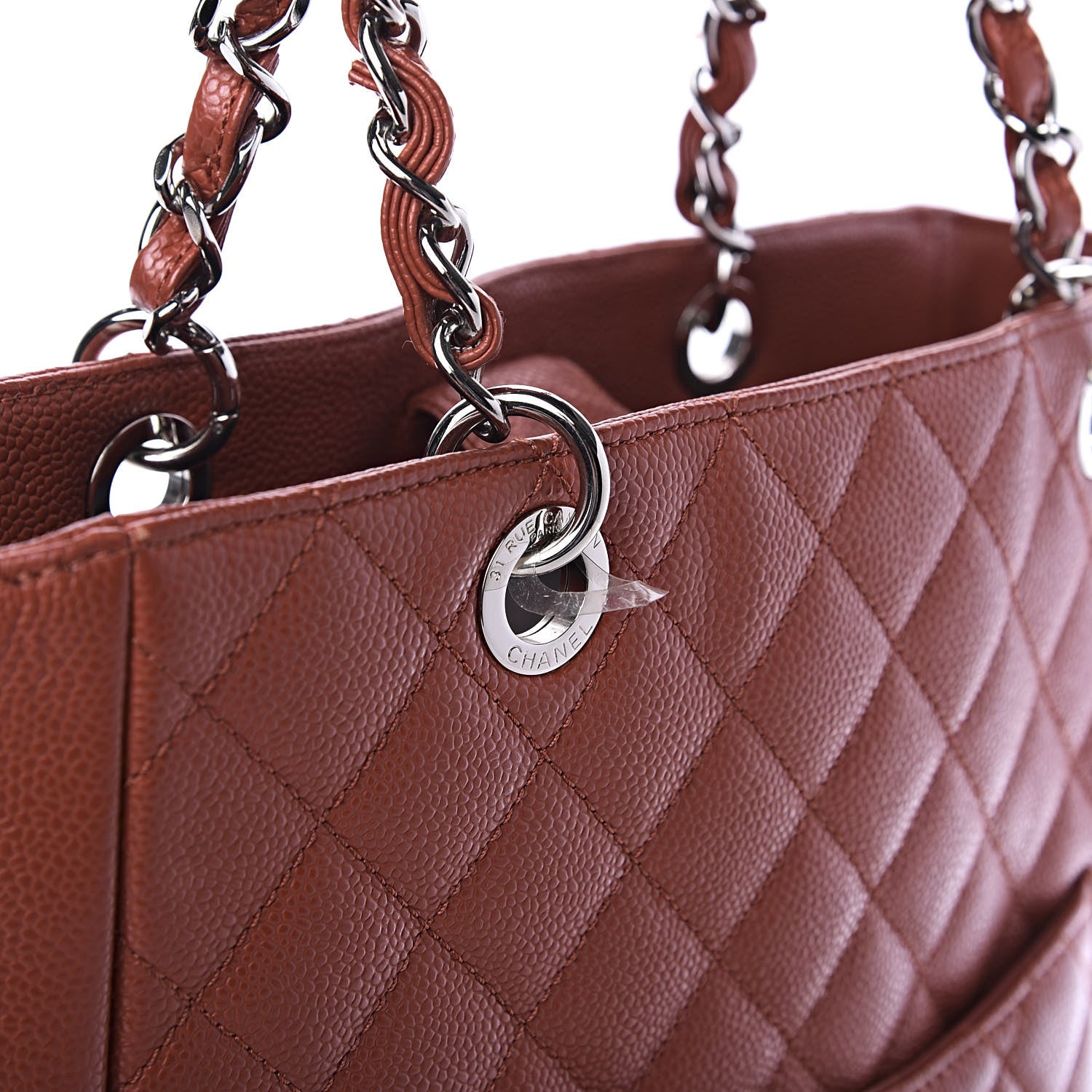 Chanel Caviar Quilted Vertical Grand Shopping Tote GST Red 11 of 15