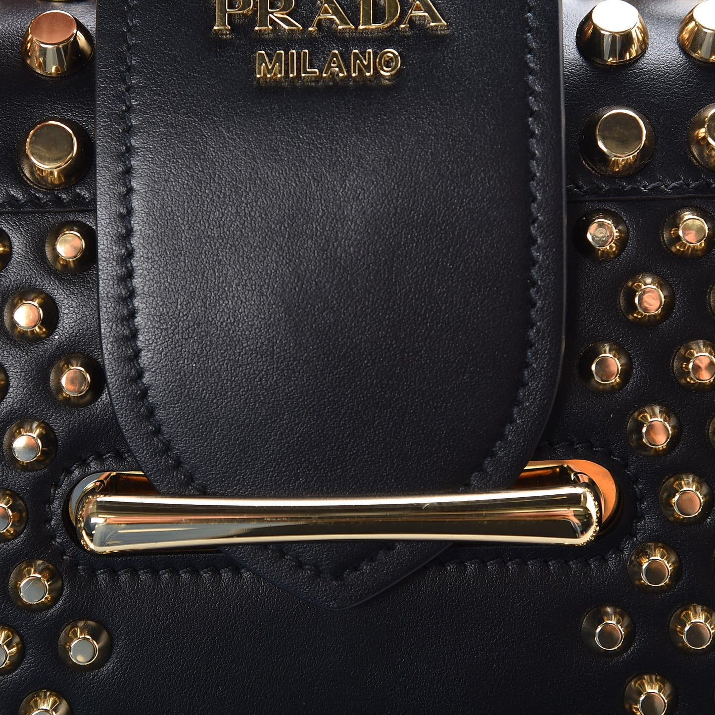 City Calf Studded Sidonie Shoulder Bag Black