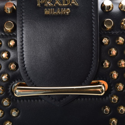 Prada City Calf Studded Sidonie Shoulder Bag Black 10 of 10