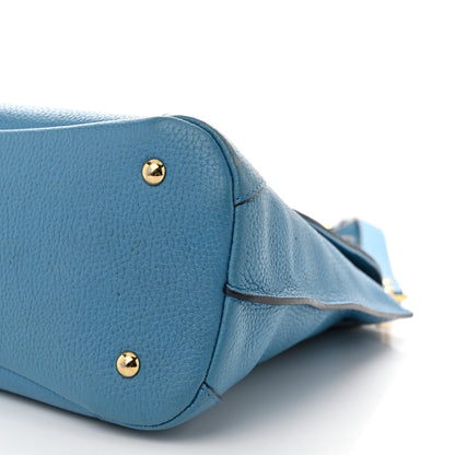MCM Grained Calfskin First Lady Satchel Blue 10 of 12