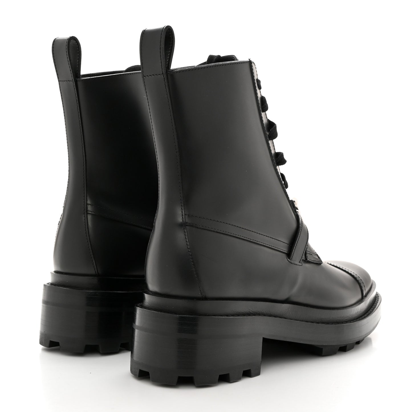 Glossed Calfskin Funk Ankle Boots 37.5 Black