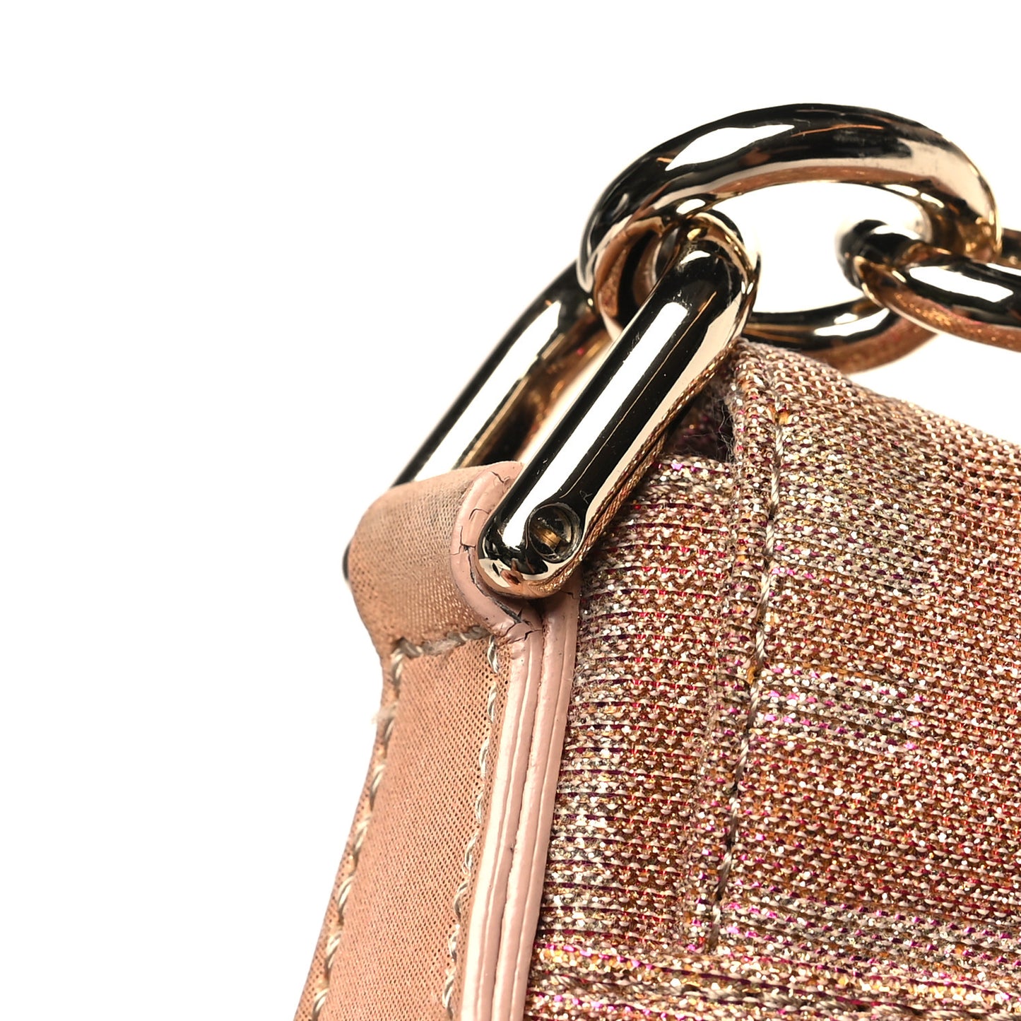 Metallic Lurex Zucca Large Mia Shoulder Flap Arancio Oro Chiaro
