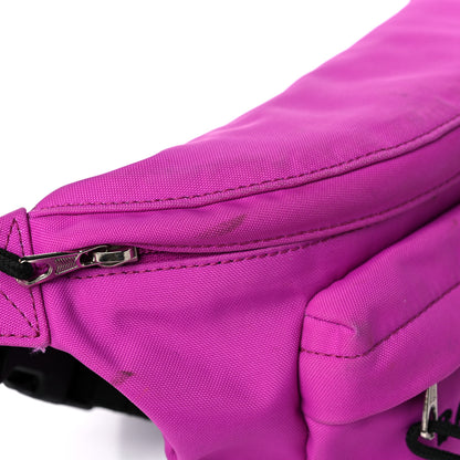 Balenciaga Sport Nylon Logo Embroidered Small Wheel Beltpack Fuchsia Black 16 of 18
