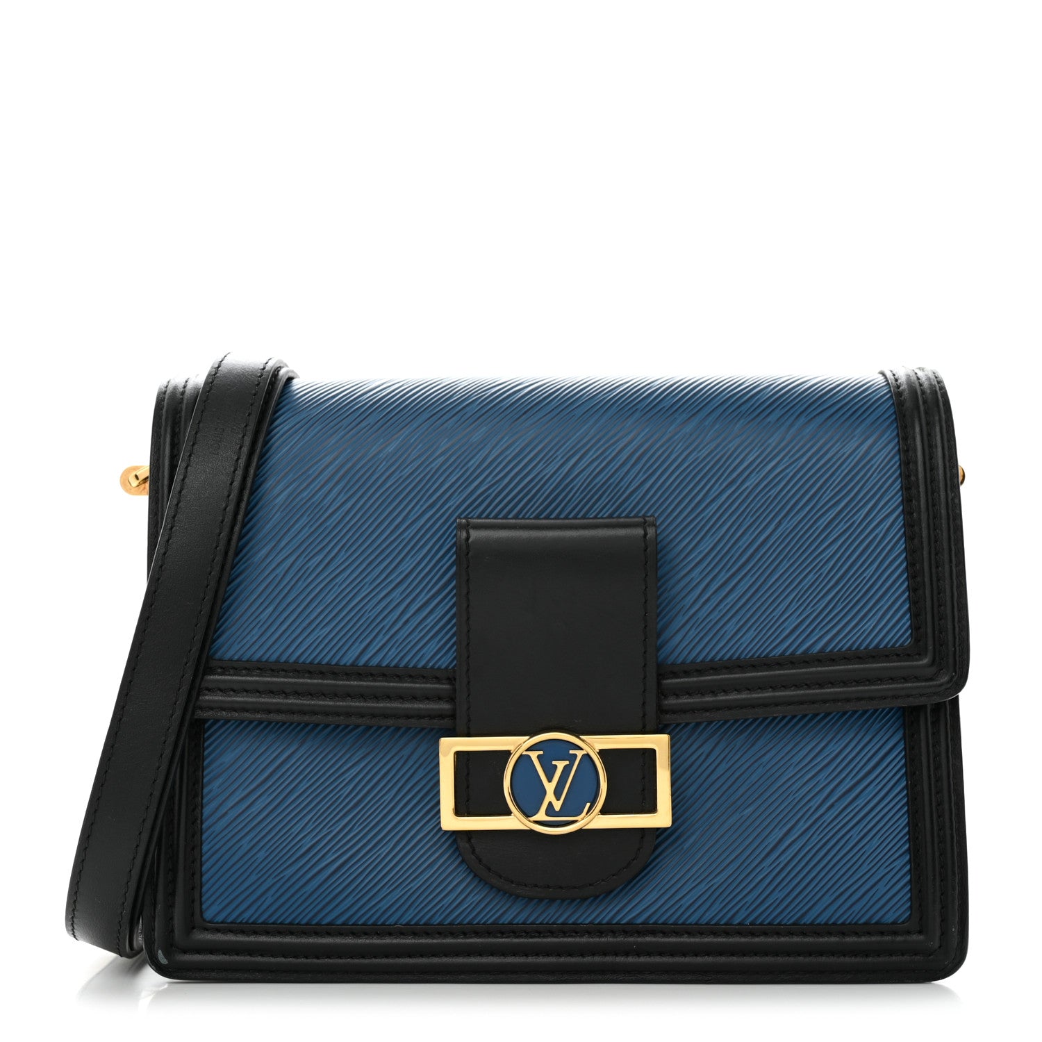 Louis Vuitton Epi Dauphine MM Blue Black 1 of 10