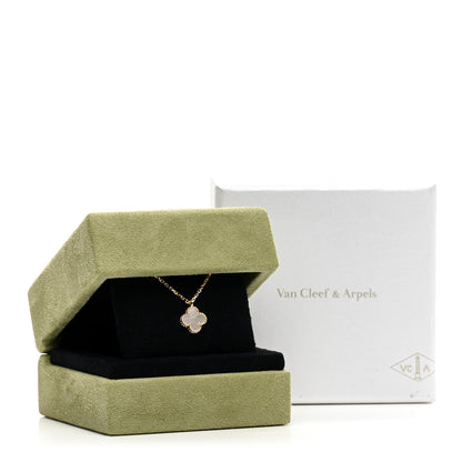 Van Cleef & Arpels VAN CLEEF & ARPELS 18K Yellow Gold Mother of Pearl Sweet Alhambra Pendant Necklace 6 of 6
