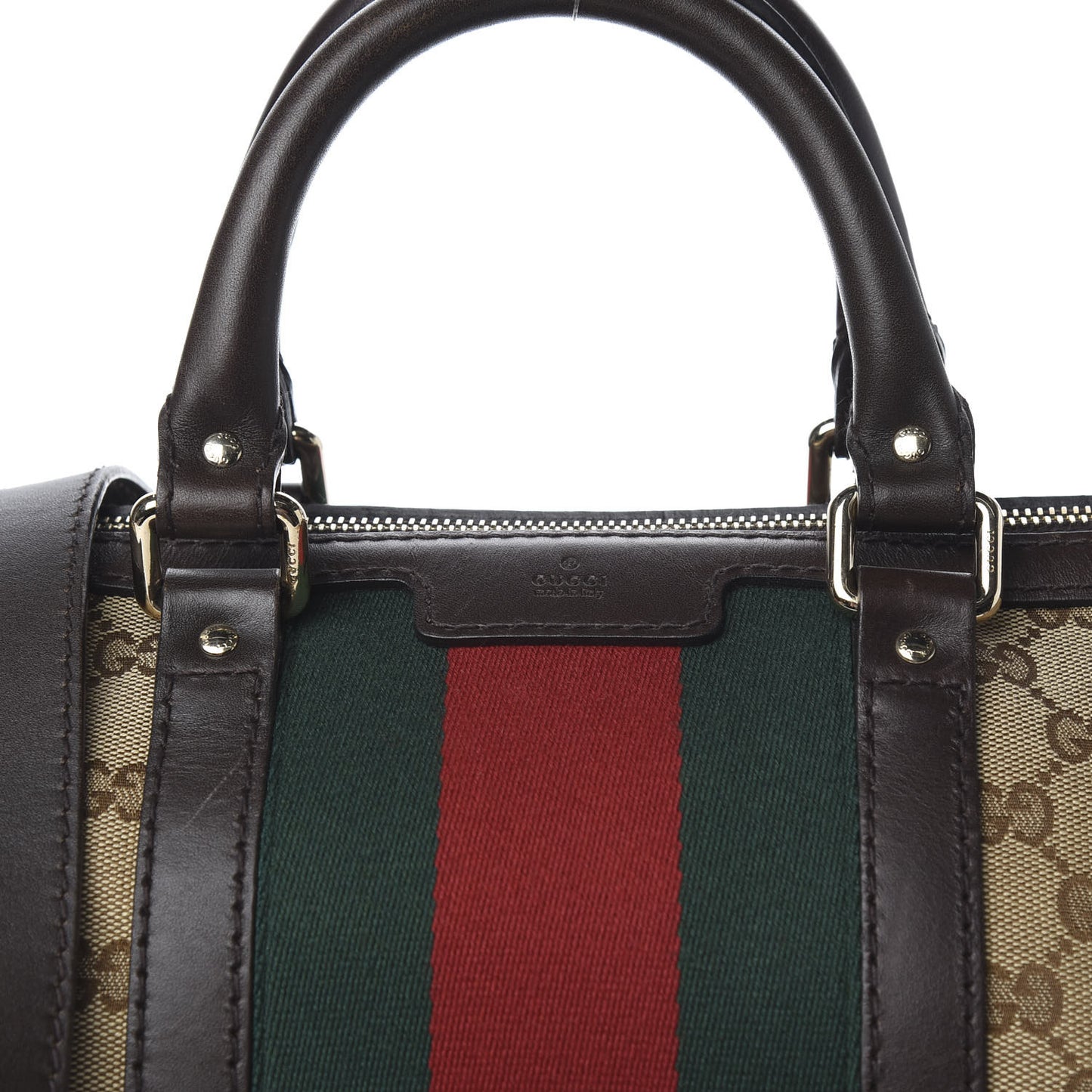 Monogram Vintage Web Medium Boston Dark Brown