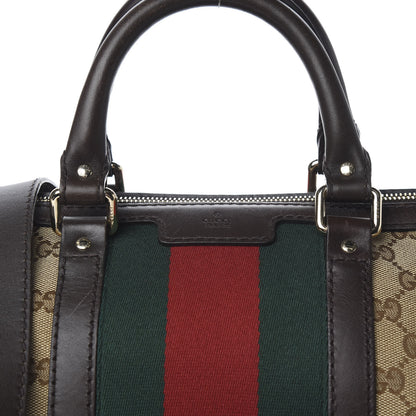 Gucci Monogram Vintage Web Medium Boston Dark Brown 10 of 10