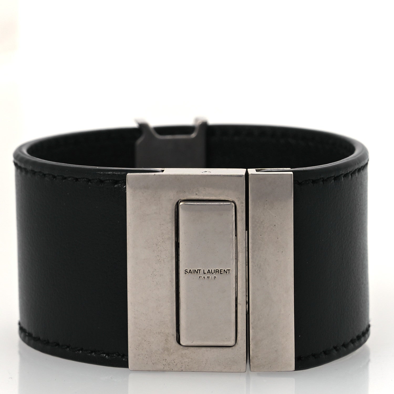 Saint Laurent Calfskin Monogram Bracelet Black 3 of 6