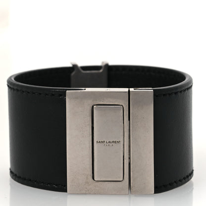 Saint Laurent Calfskin Monogram Bracelet Black 3 of 6