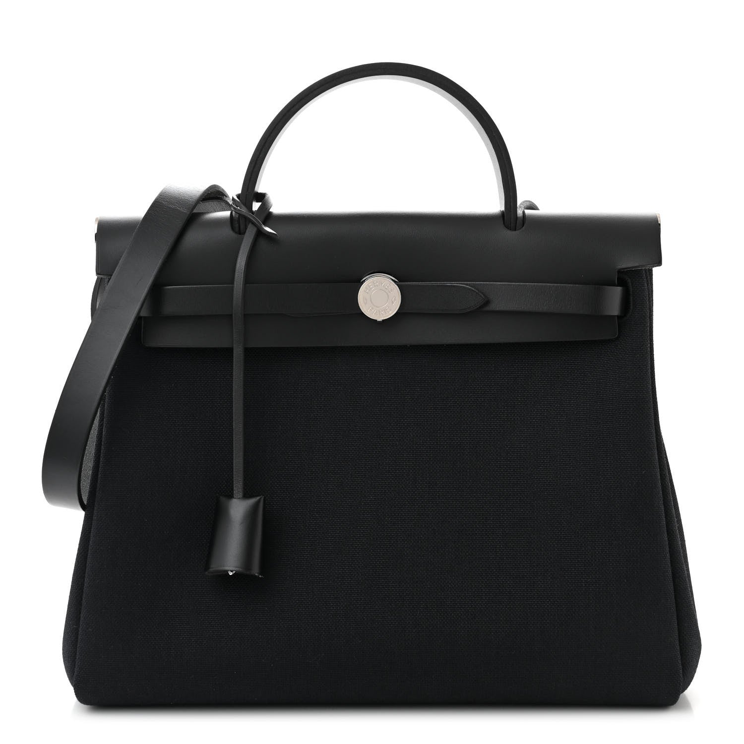 Hermes Military Toile Vache Hunter Herbag Zip PM 31 Black 1 of 12