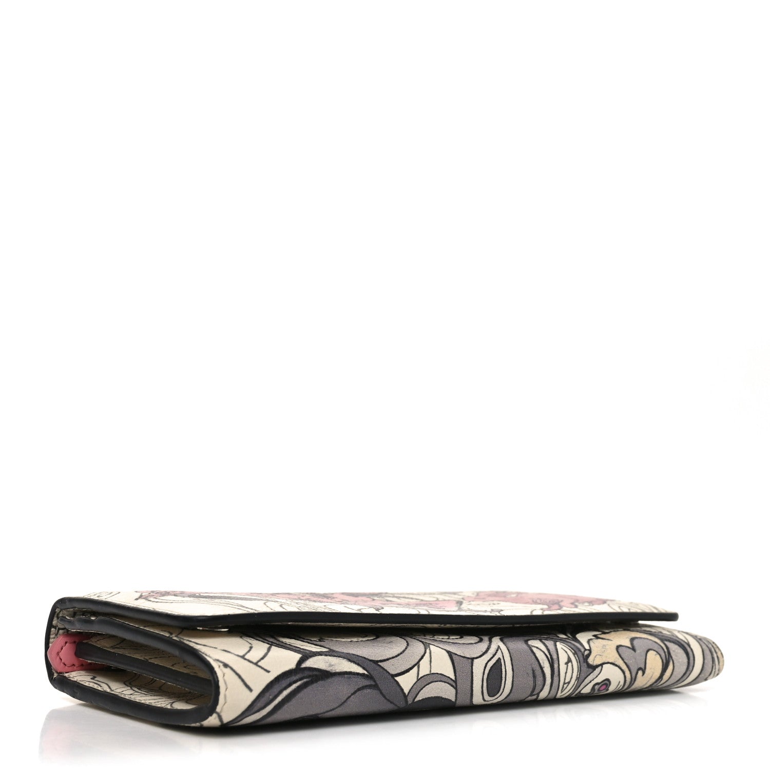 Prada X JAMES JEAN Glace Calfskin Rabbit Print Continental Wallet