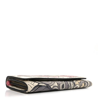 Prada X JAMES JEAN Glace Calfskin Rabbit Print Continental Wallet Opaline 4 of 7
