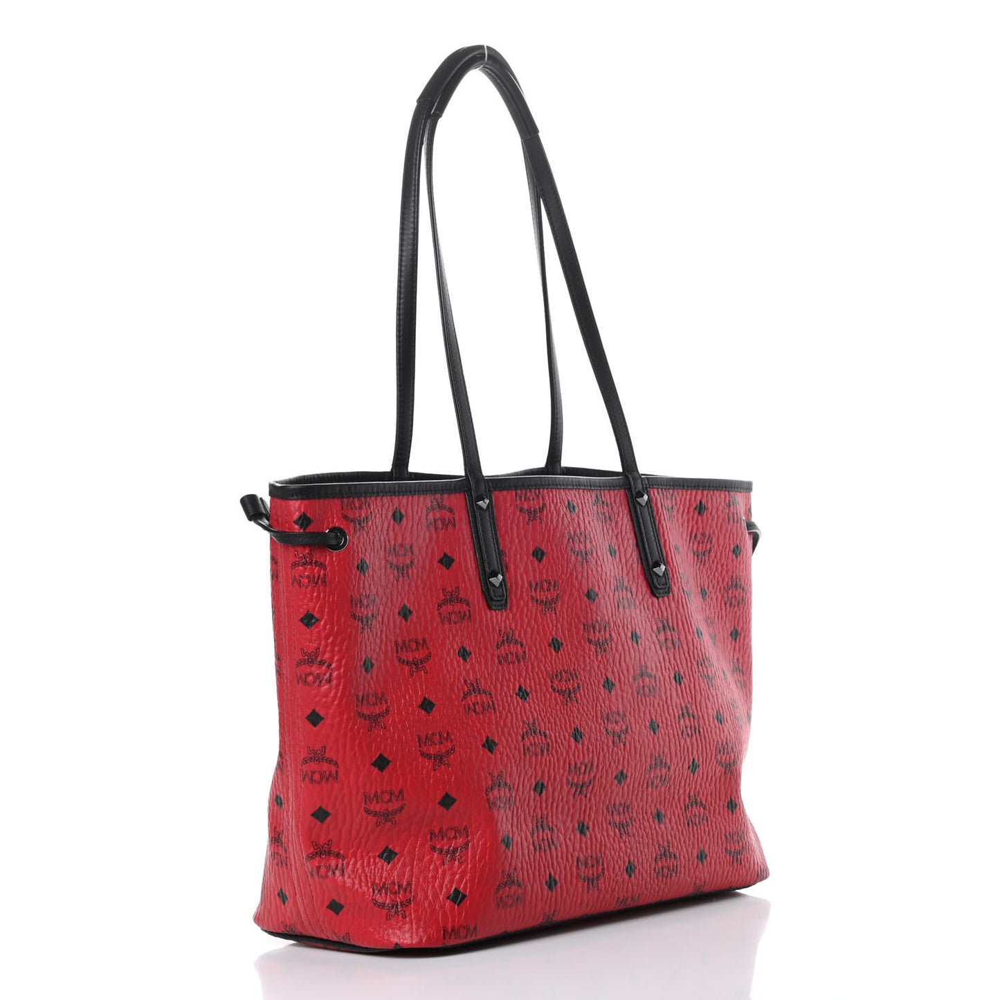 Visetos Medium Project Reversible Shopper Tote Ruby Red Black