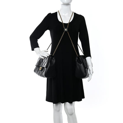Chanel Lambskin Quilted Large Side-Packs Black 2 of 11
