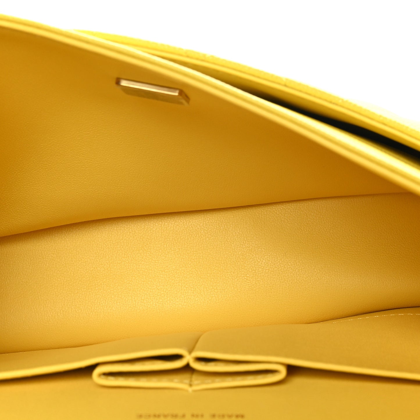 Caviar Quilted Medium Double Flap Yellow