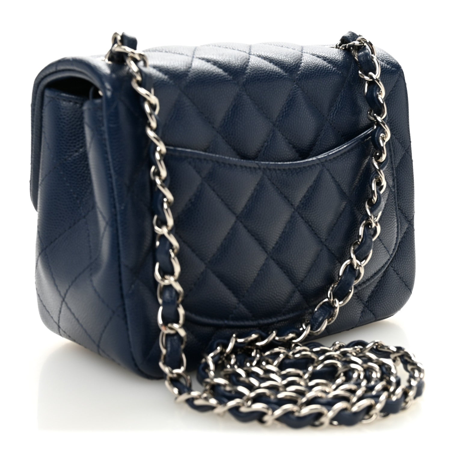Chanel Caviar Quilted Mini Square Flap Navy 3 of 11