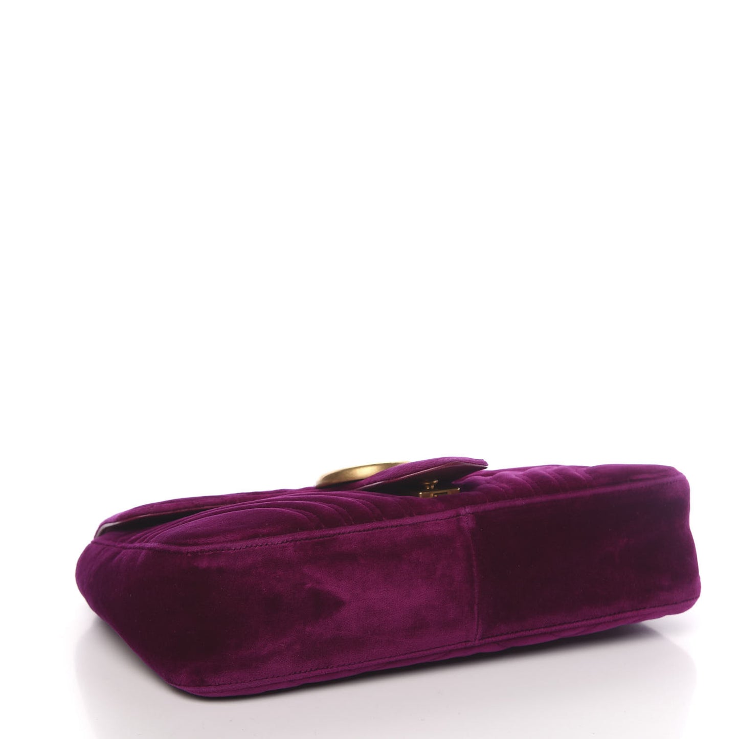 Velvet Matelasse Medium GG Marmont Shoulder Bag Fuchsia Violet Cyclamen