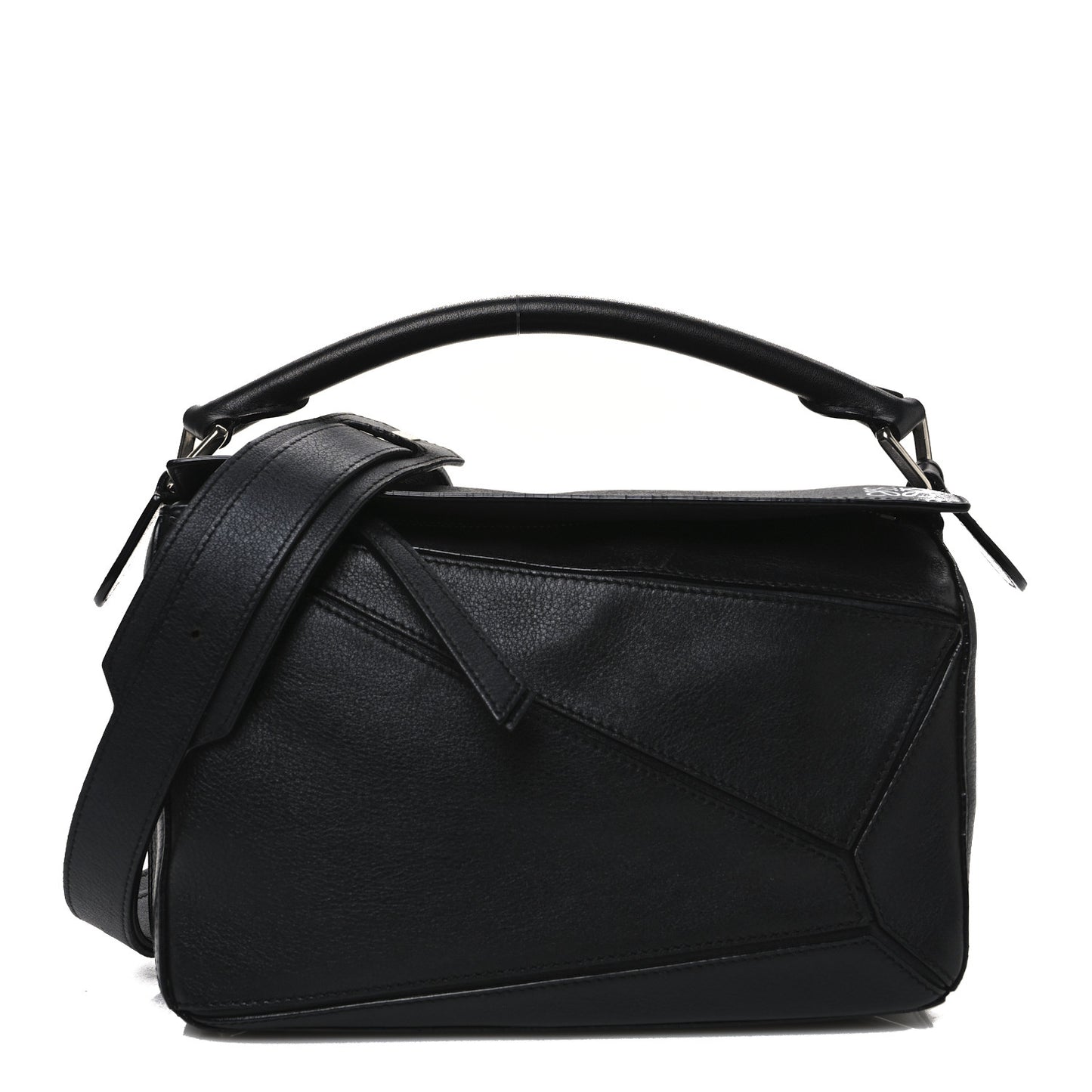 Calfskin Small Puzzle Bag Black