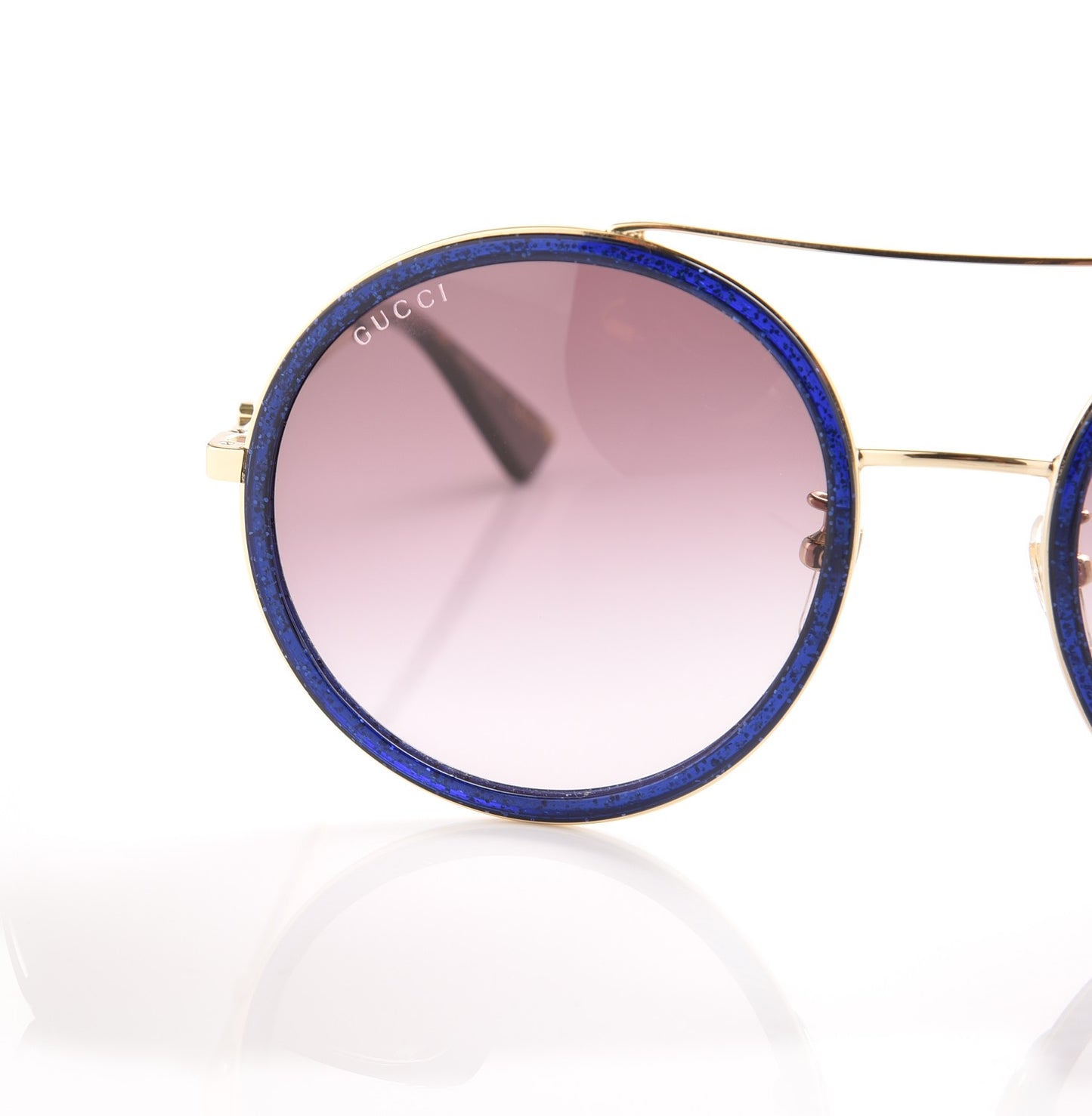 Round Aviator Glitter Sunglasses GG0061S Blue