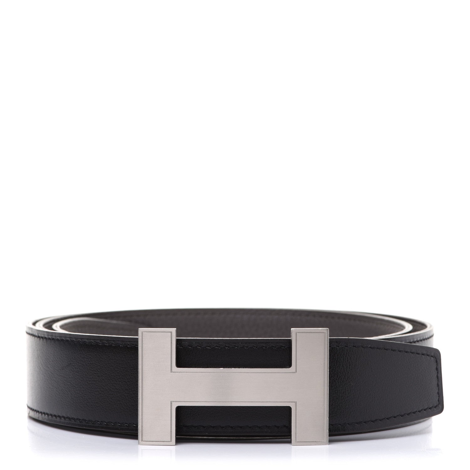 Hermes Box Togo 32mm Quizz H Belt 95 Black Etain 1 of 10