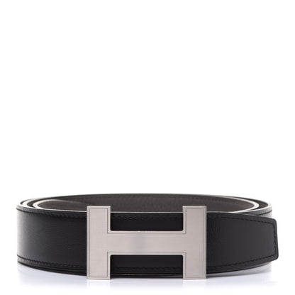 Hermes Box Togo 32mm Quizz H Belt 95 Black Etain 1 of 10